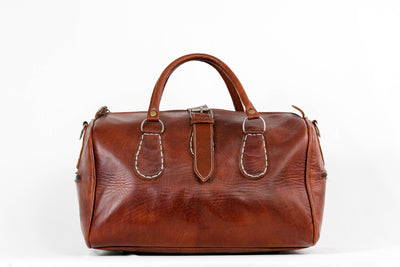 Leather bag Weekender, Small Leather Cowhide Duffle Bag, Genuine Leather Luggage, Leather Travel Bag